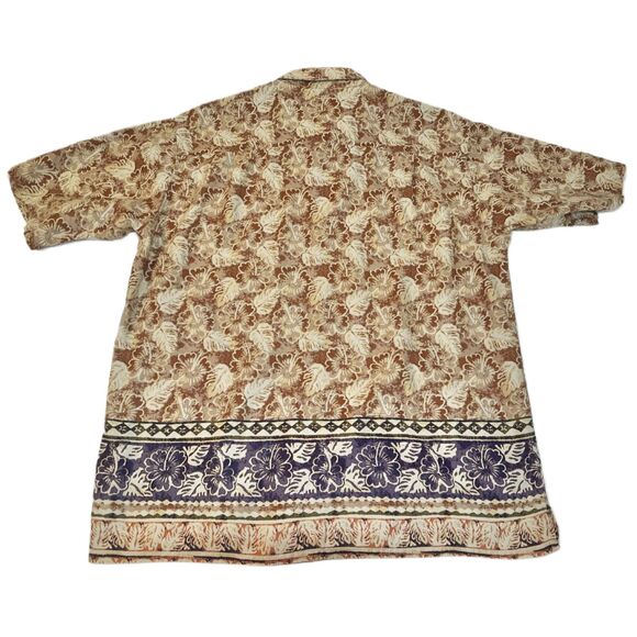 Vtg Retro St. John's Bay Button Up Linen & Cotton Hawaiian Shirt size lg - Picture 4 of 7